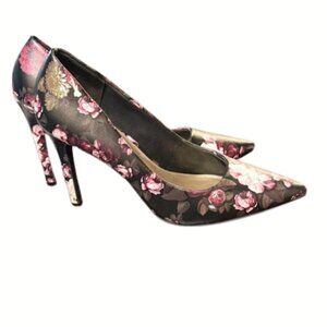 Christian Siriano | Purple Rose Floral Heels Slip On Pointed Toe Women Size 10